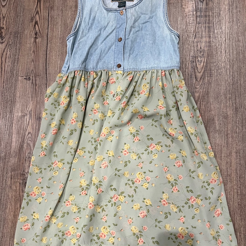 Express vintage Denim and Floral Dress